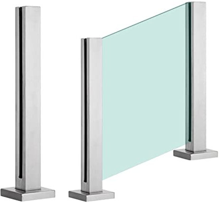 Garde Corps Exterieur Bride de Panneau en Verre de Balustrade de L'escalier 304, Pince de Support de Garde-corps de Pont Bricolage, Poteau de Barrière en Verre Vertical de Poolside (Color : Middle po