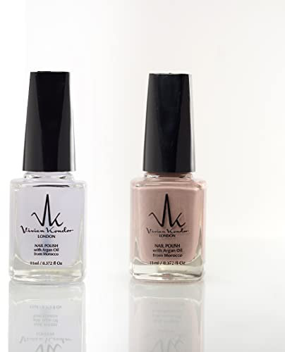 Vivien Kondor Lot de 2 vernis à ongles végétaliens résistants aux éclats (top coat mat, mauve lilas)