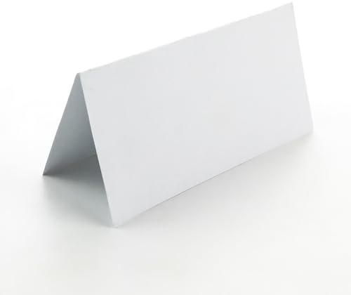 100 stycken bordskort toma, 10 x 5 cm, som platskort, namnskyltar, födelsedagar, bröllop, dop, bordsreservation etc (vit)