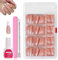 MrCuvaryas 240 Stück French Press On Nails Short Almond, Full Cover Nageltips Kurz für Gelnägel, Fingernägel Fake Nails mit Kleber Acryl Nagel Tips Nägel Zum Aufkleben (White Ballet French, 240pc)
