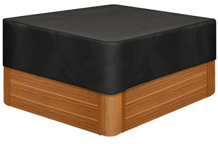 Housse de Protection pour Bain à Remous de Jardin | Imperméable Couverture de Piscine Carrée pour Patio Extérieur | Extérieur Carré De Couverture De Spa (Noir,231x231x30 cm)