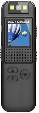 Lancoon 1080P Mini Cuerpo de la cámara portátil con Clip magnético 180 ° Lente giratoria 128 GB de Apoyo 7H de grabación de Luces LED para la reunión de la Bicicleta al Aire Libre Actividad