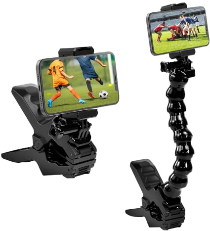 WEFHEF Support Téléphone à Col de Cygne, Porte Téléphone Long Bras Flexible, Fixation Téléphones Réglable avec Clip, Support Smartphone Vélo en Plastique, pour Moto Trottinette Électrique Poussette