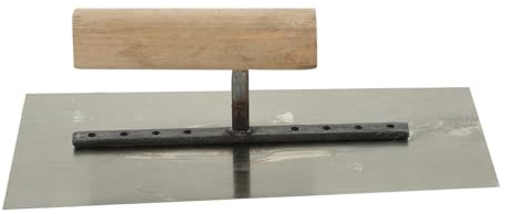 VILLCASE Cazzuola Di Ferro Per Muratore Spatola Manico in Legno Per Intonacatura e Pavimenti Superficie Lucidante Non Arrugginisce Durevole e Pratica