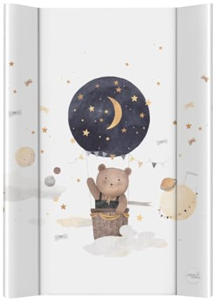 CEBA BABY Matelas à langer doux 50 x 70 cm – Tapis à langer profilé pour matelas solide Basic, certifié Oeko-Tex® Standard 100 (Cosmic Bear)