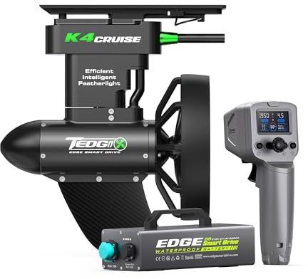 Tedgix K4C - Motore per SUP e kayak, 400 W, motore subacqueo senza spazzole con batteria B8 e telecomando con regolatore di velocità, pinna elettrica per Stand Up Paddle, Boost Fin per canoa e gommone