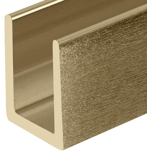 CRL Antique Brass Frameless Shower Door Aluminum Deep U-Channel for 3/8 Thick Glass - 95 in long
