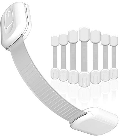 SKYLA HOMES Baby Locks (8-Pack) Child Safety Cabinet Proofing - Safe Quick and Easy 3M Adhesive Cabinet Drawer Door Latches No Screws & Magnets Multi-Purpose for Furniture Kitchen Ovens Toilet Seats