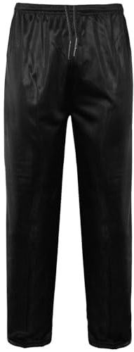 MyShoeStore Mens Track Suit Bottom Casual Elasticated Waist Tracksuit Bottoms Silky Joggers Jogging Jog Trousers Leisure Gym Sports Yoga Open Hem Pull On Pants