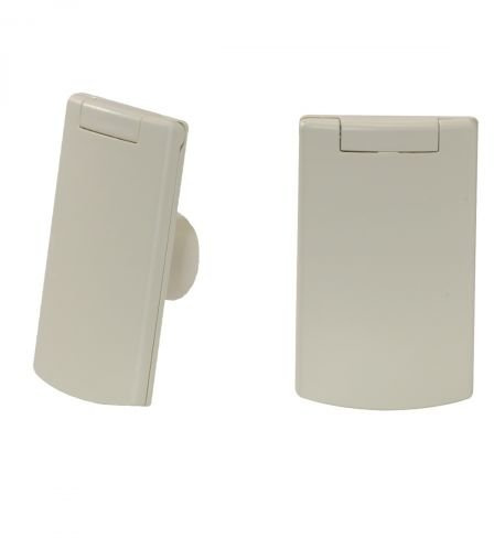 Plastiflex Saugdose rechteckig Design R-VEX Farbe Beige, Zentralstaubsauger Steckdose, 80x135mm, 2 Kontaktstifte, Öffnung 36-38mm