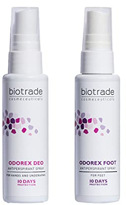 Odorex Deodorant + Odorex Foot erbjuder anti-traspirant för armhåla och fötter 10 dagars skydd anti-lukt anti-svett från Biotrade
