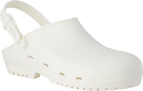 REPOSA Safe - Zoccoli Sanitari Donna e Uomo in Gomma, Ciabatte Sanitarie Anatomiche con Laccetto Regolabile, Suola Antiscivolo e Puntale di Sicurezza in Acciaio, Scarpe Sanitarie Antishock Traspiranti