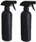 PEPAXON Sprühflasche Schwarz 500ml 2pcs für Haar/Reinigungslösungen/ätherische Öle/Pflanzen (Schwarz)