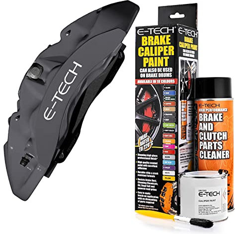 Netagon Car Brake Caliper Quick Drying High Performance Temperature Rating 220 C Paint Kit Set (Dark Graphite Grey)