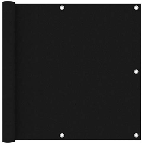 vidaXL Balkon Sichtschutz Bespannung Terrasse Windschutz Sonnenschutz Balkonbespannung Balkonverkleidung Schwarz 90x600cm Oxford-Gewebe