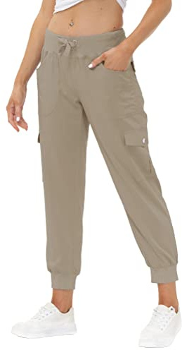 JINSHI Pantaloni Donna Cargo Pantalone Lungo Sportivo Leggero Lavoro Jogging Pant con Tasche