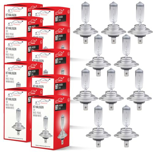 Xtremeauto H7 Headlight Bulb 55w 10 Pack Headlight Bulbs - Car Headlight Bulbs, Replacement H7 Bulb, H7 477 Headlight Bulb, Bright Vision For Day/Night Use