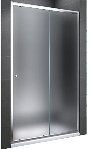 Yellowshop - SMART Porta doccia bagno 150 cm scorrevole struttura alluminio cristallo opaco 6mm, H cm 190(Cm 150, Cristallo 6 mm Puntinato Opaco)