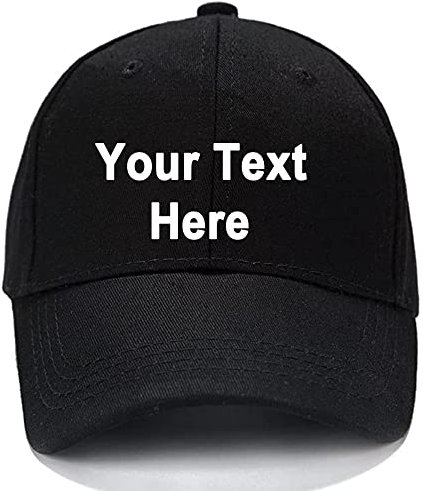 MIGIAN Casquette de Baseball personnalisée Casquettes de Baseball Stylée & Réglable 100% Coton Chapeau brodé personnalisé Casquette Unisexe Taille Unique (Noir)