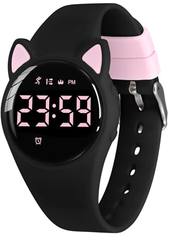 aswan watch Reloj Digital para niñas y niños con Podómetro,Distancia y Calorías sin APPs ni Móvil,cronómetro, Calendario, Despertador y luz-Reloj Infantil Deportivo con Correa de Silicona