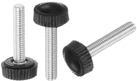 QUARKZMAN 20pz M5 x 30mm Maschio Filettatura Manopole Zigrinate Vite Pollice Serraggio Manopole Impugnatura Plastica Maniglia Mano Manopole con Perno Filettato Nero