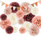 TREABEAR 26Pcs Decoración Cumpleaños, Pompones de Papel de Seda, Decoracion Comunion Niña, Flores de Papel, Decoracion Fiesta, Decoración Boda, Decoracion Bautizo Niño, Decoración Baby Shower Niña