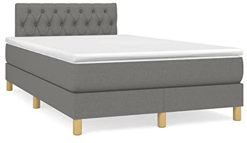 Brokky Boxspringbett mit Matratze & LED Bett Mit Bettkasten Bett Boxspringbett Betten Boxspringbett Mit Matratze Dunkelgrau 120x190 cm Stoff - 3270110