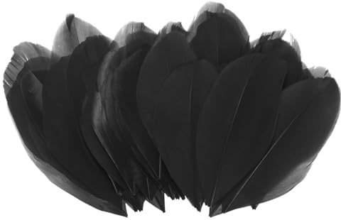 M METERXITY 100-Pack Goose Feathers, 1.6-3 Inch / 4-8cm Bulk Natural Goose Feathers for Crafting/Wedding/Dream Catcher/DIY Crafts Decorations[Black]