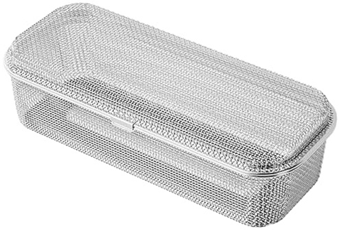 Odoukey Cesta de lavavajillas, soporte de utensilios de malla fina de acero inoxidable, 10.8x4.4x2.8 pulgadas, para cucharadas, tenedores y palillos, gran tamaño