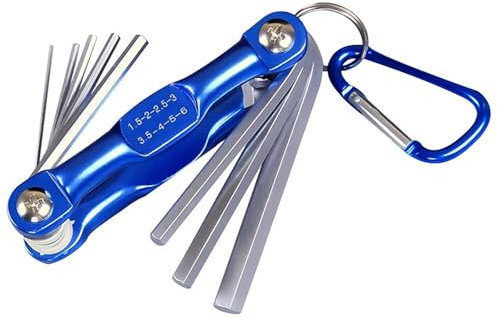 1PC Folding Allen Key Set (1.5–6.0mm 8 Sizes), Compact Alan Keys Sets, Hex Wrench Tool, Portable Allen Keys for Bike & DIY