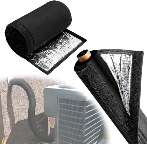 3 Layers HVAC Copper Pipe Insulation Cover, Waterproof 600D Oxford AC Pipe Insulation Covers, Flexible Copper Line Insulation Sleeve for Central Air Conditioning Mini Splits (1Pc, 72*10.24In)