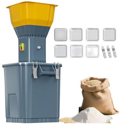 Heavy Duty Electric Grain Mill 1300W, 30L/45L Corn Grinder Feed Mill with 7 Sieves, 19000RPM High Speed Flour Grinder for Home Farm(45L)