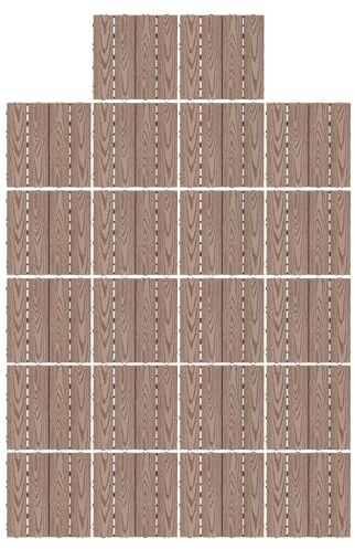 Lote de 27 losas de terraza WPC en forma de suelo compuesto de madera al aire libre, revestimientos de madera y plástico hojas de terraza, para jardines terrazas balcones salón dormitorio otros