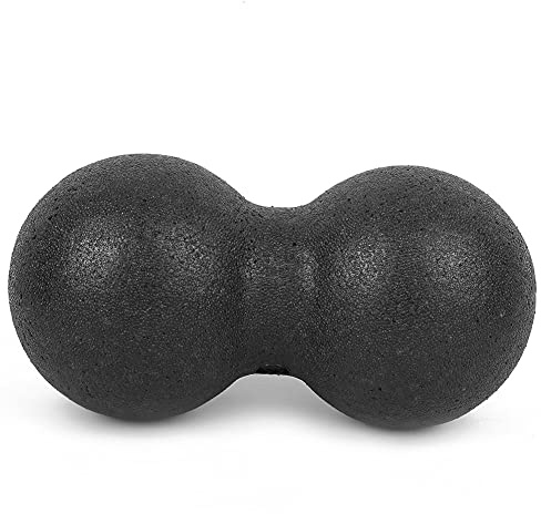 Peanut Massage Ball, Double Lacrosse Massage Roller Ball,24x12cm Sports Massager Fitness Yoga Balls Massages Acupuncture Points Massaging Equipment (Black)