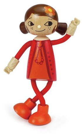 Hape Bambola di legno Mamma con arti flessibili per gioco di ruolo dai 3 anni | Personaggio in legno per casa delle bambole