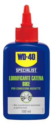 WD-40 - Specialist - Lubrificante Catena Bike - Per Condizioni Asciutte - Lubrifica, protegge dalla ruggine, riduce la frizione e l'usura della catena - Sistema contagocce - 100ml