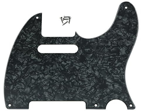 KAISH - Battipenna vintage a 5 fori, per chitarra Telecaster, adatto a Telecaster USA/Messico, nero perla