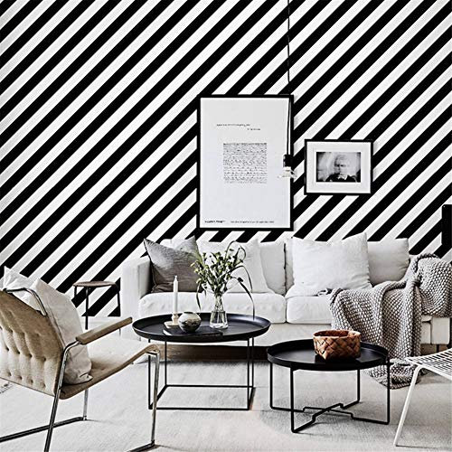 Papel pintado Wallpaper tapiz de estilo nórdico Estampado de rayas a rayas en blanco y negro Minimalista moderna Sala de estar Dormitorio Tienda de ropa Papel tapiz Red Rojo 0.53 * 10 CM