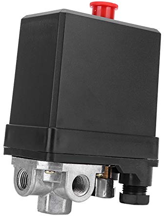 Druckschalter, 380 V 3-Phasen 4-Loch Druckschalter Steuerventil G1/4 Zoll Vertikale Druckschalter 125PSI Kompressor Zubehör für Luftkompressor