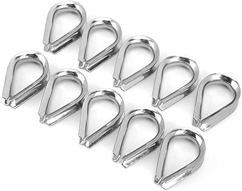 Clip de Dedales, Abrazadera de Cuerda de Alambre de Barco de 8 Mm, Anillos de Protección, Abrazaderas de Cable, Cuerda de Alambre de Barco de Acero Inoxidable para Aparejos Industriales