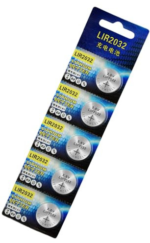 Lir2032 Lot de 5 piles rechargeables au lithium 3 6 V Idéal pour calculatrice, appareils photo, montres, lampes de poche