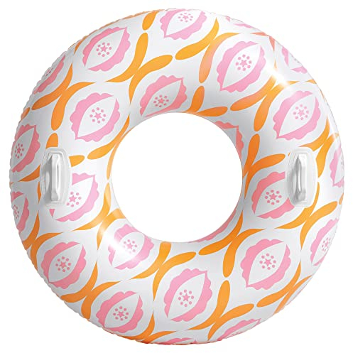 Intex 56269NP - Ciambella Gonfiabile Mare Timeless con Maniglie, Vinile, Multicolore, 91 cm