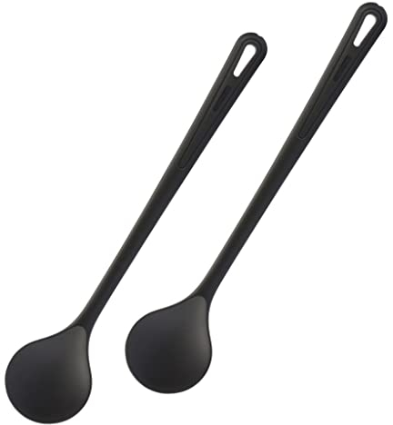 Westmark 2 Rühr-/Kochlöffel, hochhitzebeständig bis 270°C, Länge: 30,2 cm, Gentle Plus, Schwarz, 288422E5