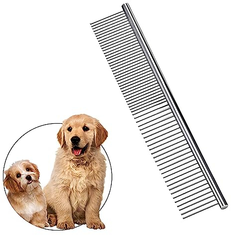 Redreo Hundekämme Haustier Stahlkamm Haustier Kamm Edelstahl Haustierpflege Kamm zum Entfernen von Verwicklungen und Knoten, Pudelpflege Deshedding Tool