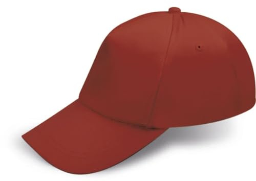 Cappellino Bambino 20 Pezzi 5 Pannelli 100% Cotone con Visiera Rigida precurvata e Chiusura Regolabile con Velcro a Strappo per Gite e Campo Estivo (IT, età, Taglia Unica, Rosso)