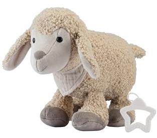 Sterntaler Spieluhr L Schaf Flocke - Kuscheltier waschbar mit herausnehmbarer Spieluhr, Schlaf Kindchen Schlaf - Einschlafhilfe, wirkt beruhigend zuhause & unterwegs, Sandfarben