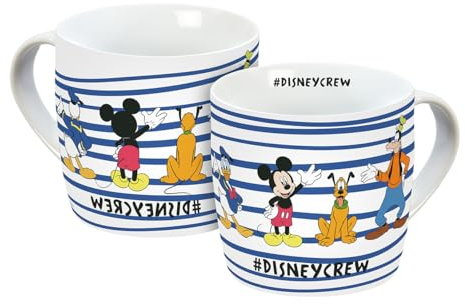 Tasse Mickey & Friends Crew 300 ml en porcelaine, tasse à café, tasse pour enfant, Mickey Mouse, Minnie Mouse, multicolore
