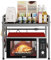 Mointal Einstellbare Küche Mikrowelle Regal, 2-Stufig Erweiterbar Küche Arbeitsplatte Mikrowelle Ständer Regale, Stehend Kohlenstoffstahl Mikrowelle Halter, Airfryer Regal mit 8 Haken, Grau