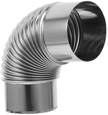 Milisten Coude À 90 Degrés pour Conduit De Cheminée Conduit Dévacuation De Bois De Chauffage avec Évent en Acier pour Poêle De Camping Extérieur