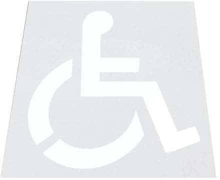 Enwye Grand Pochoir De Stationnement Pour Personnes Handicapées De 91 Cm, Réutilisable En Silicone, Pliable, Pour Marquage De Chaussée De Garage Ou De Parking.